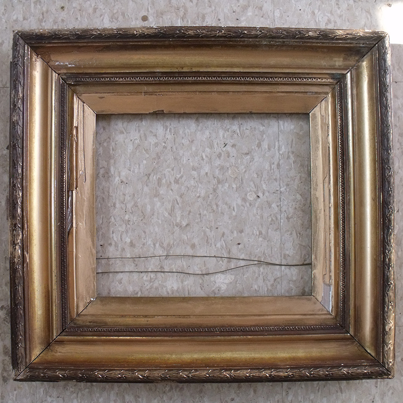 gold gilded frame with damage
